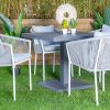 ghana outdoor dining table + 4 kampala chairs