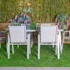 mallin outdoor dining table + 6 chairs