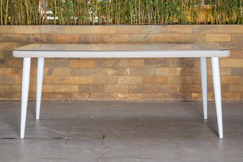 mallin outdoor dining table + 6 chairs