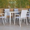 mallin outdoor dining table + 6 chairs