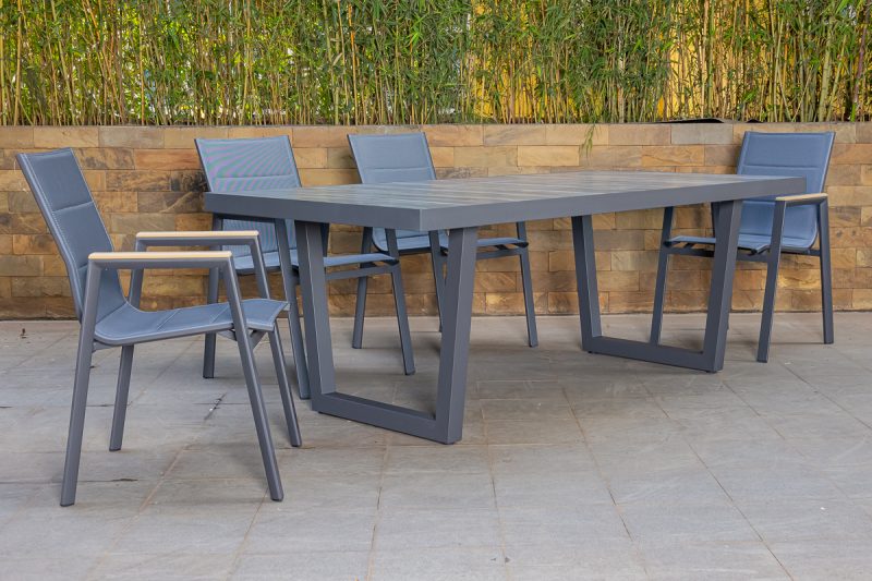shoreline outdoor dining table + 6 chairs