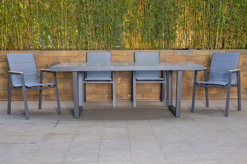shoreline outdoor dining table + 6 chairs