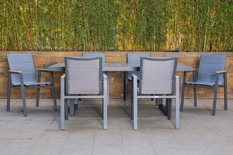 shoreline outdoor dining table + 6 chairs