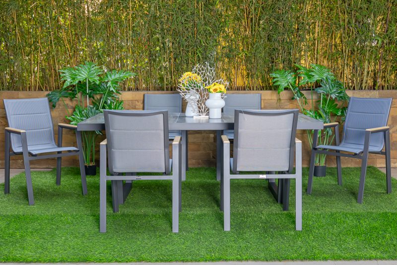 shoreline outdoor dining table + 6 chairs