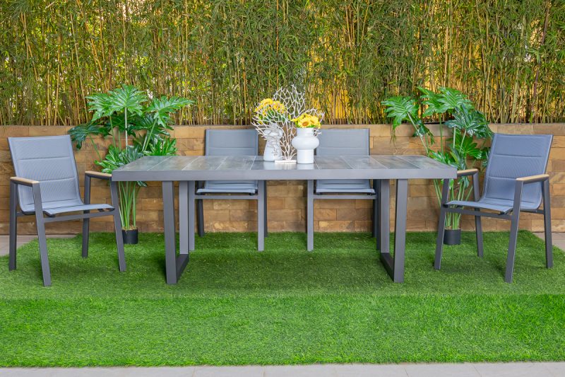 shoreline outdoor dining table + 6 chairs