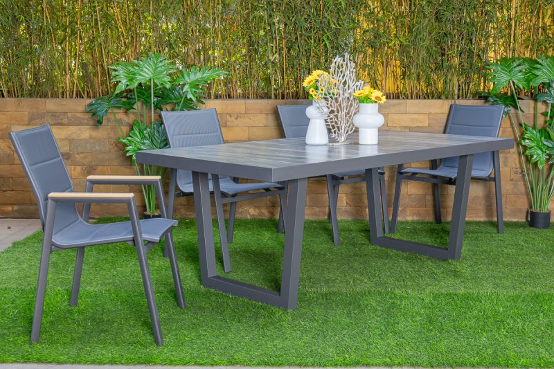 shoreline outdoor dining table + 6 chairs