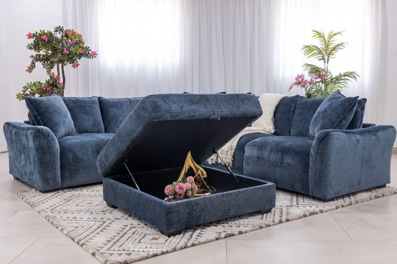 kelton fabric corner sofa + ottoman