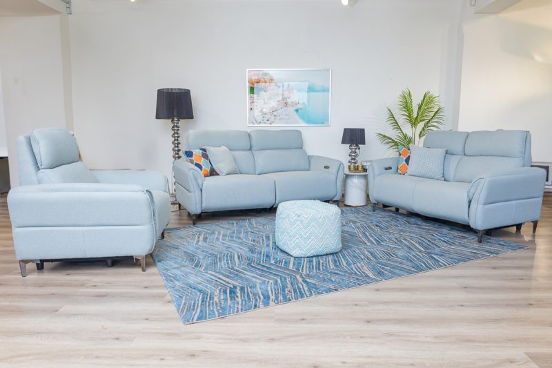 quin 7 seater electric fabric recliner sofa (3+2+1+1)
