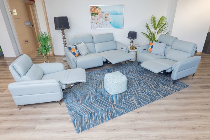 quin 7 seater electric fabric recliner sofa (3+2+1+1)
