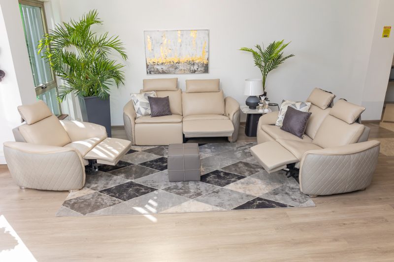 trico 7 seater electric leather recliner (3+2+1+1)