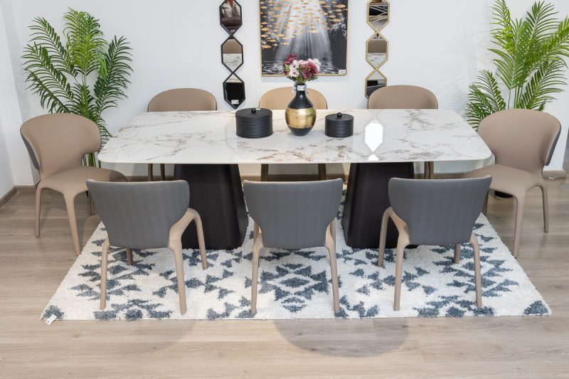 pandora dining table + 8 wingate chairs