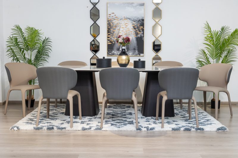 pandora dining table + 8 wingate chairs