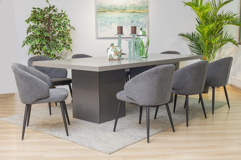 ascott dining table + 8 marisol chairs