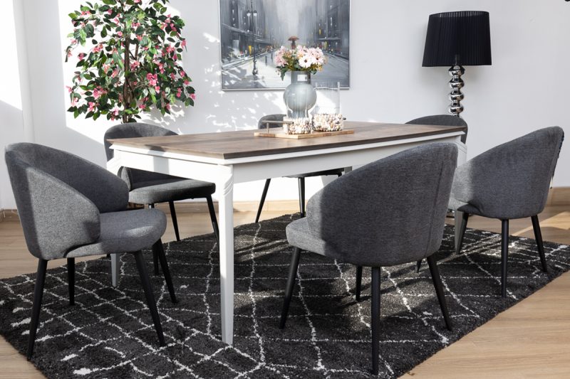 basalto dining table + 6 marisol chairs