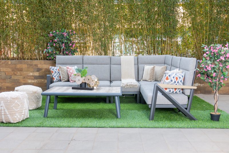 burford outdoor corner sofa + coffee table