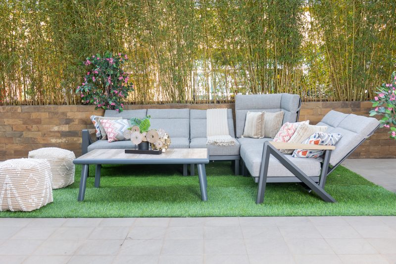 burford outdoor corner sofa + coffee table