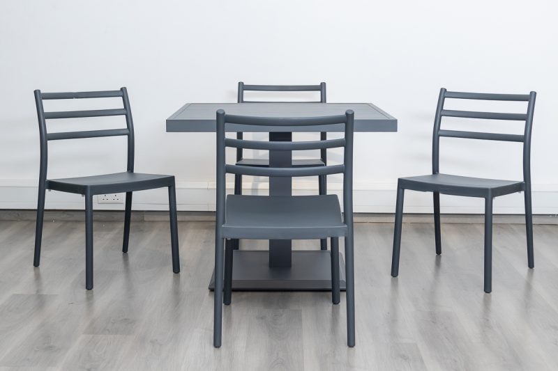 ghana outdoor dining table + 4 trent chairs
