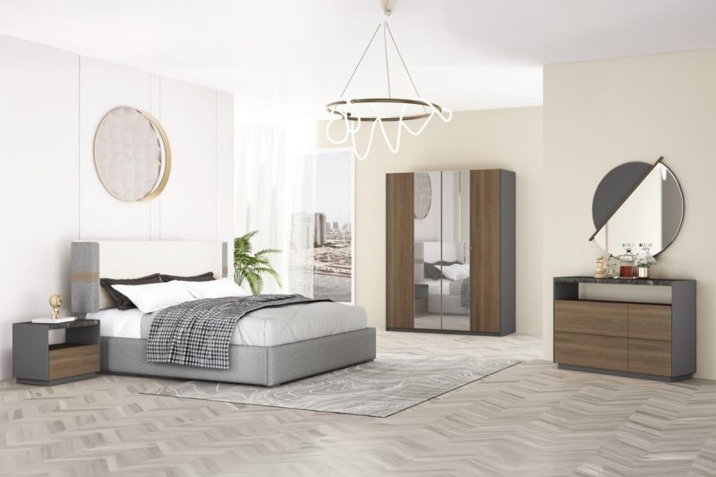 bianca king package - king bed + 2 nightstands + dresser mirror