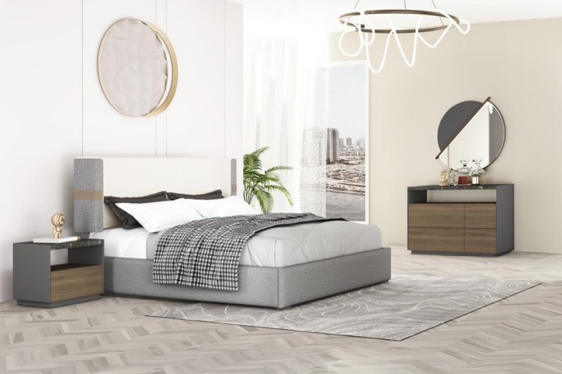 bianca king bed + 2 nightstands