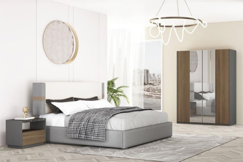 bianca king bed + 2 nightstands