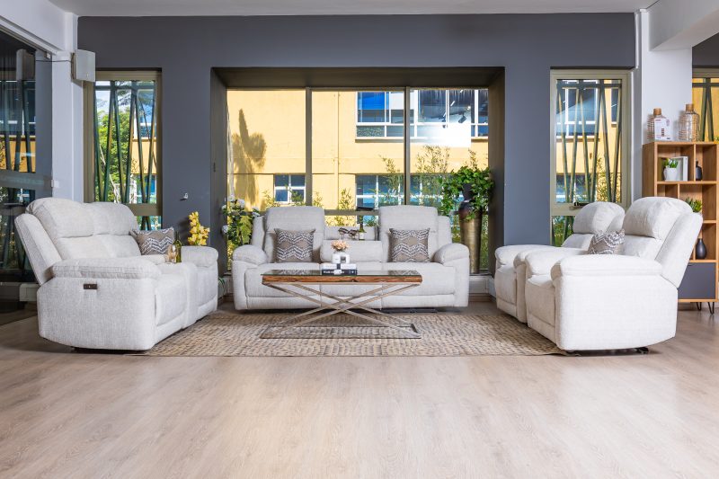 KIA 7 Seater Electric Fabric Recliner Sofa (3+2+1+1)