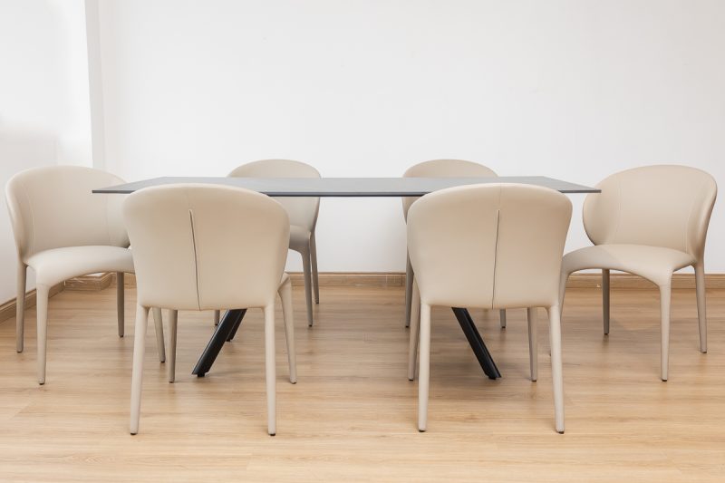 leena dining table + 6 finley chairs