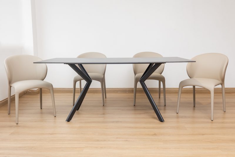 leena dining table + 6 finley chairs
