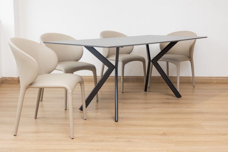 leena dining table + 6 finley chairs