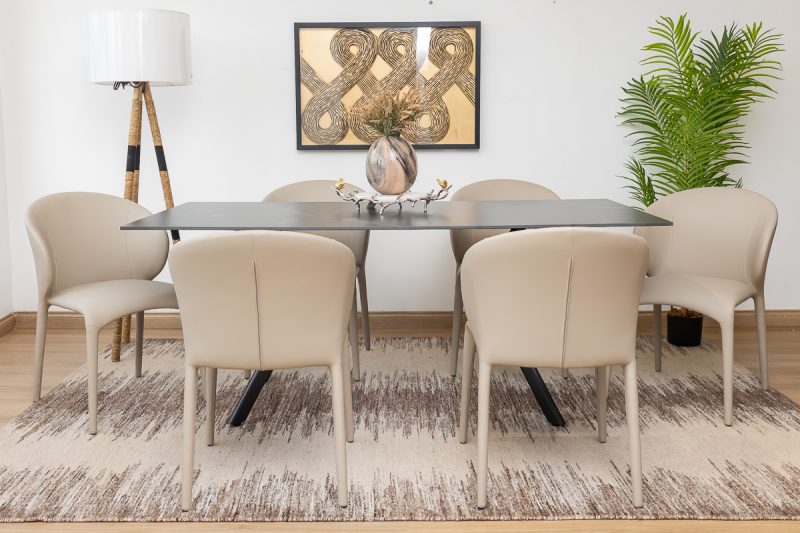 leena dining table + 6 finley chairs