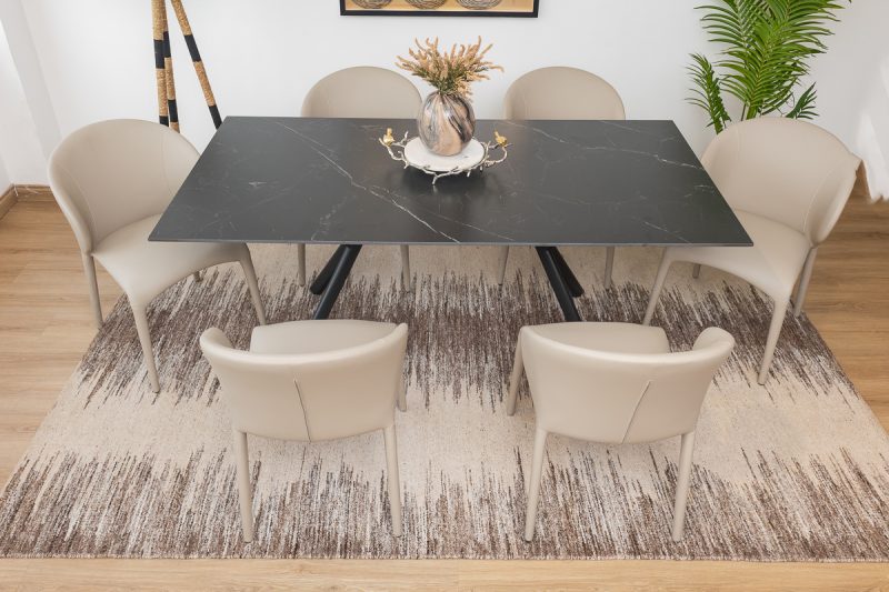 leena dining table + 6 finley chairs