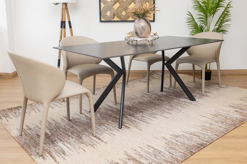 leena dining table + 6 finley chairs