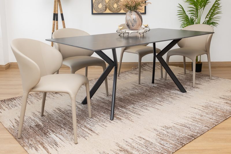 leena dining table + 6 finley chairs
