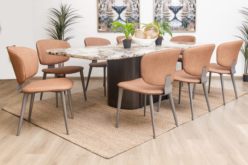 imperial dining table + 8 range chairs