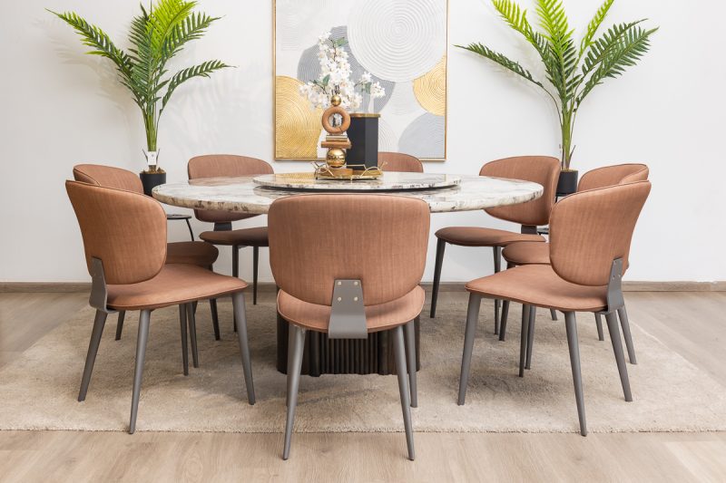 imperial round dining table + 6 range chairs