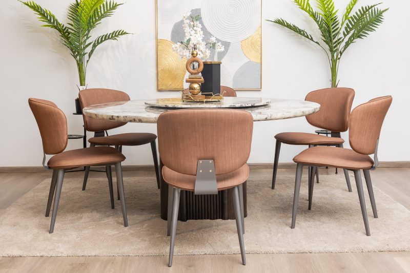 imperial round dining table + 6 range chairs