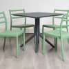 avro outdoor dining table + 4 trent chairs