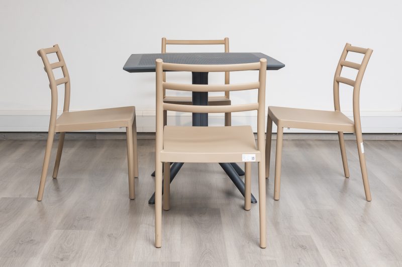 avro outdoor dining table + 4 trent chairs