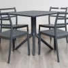 avro outdoor dining table + 4 trent chairs