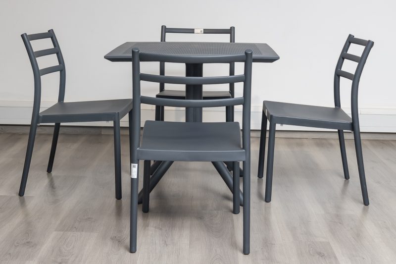 avro outdoor dining table + 4 trent chairs