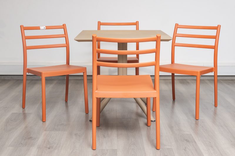 avro outdoor dining table + 4 trent chairs