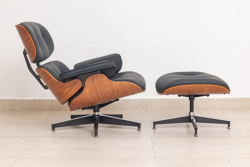mid-century swivel leisure chair + stool