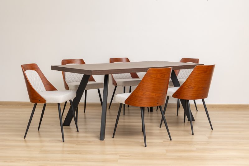 whitney dining table + 6 elnora chairs