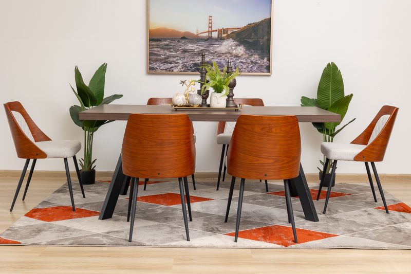 whitney dining table + 6 elnora chairs