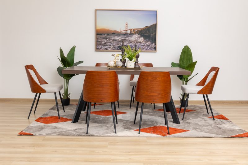 whitney dining table + 6 elnora chairs