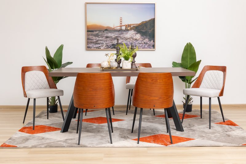 whitney dining table + 6 elnora chairs