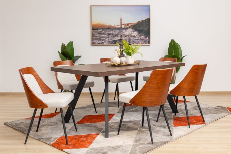 whitney dining table + 6 elnora chairs