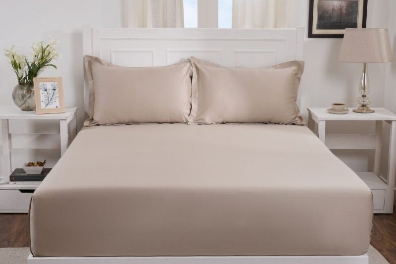 melina silver grey king fitted sheet