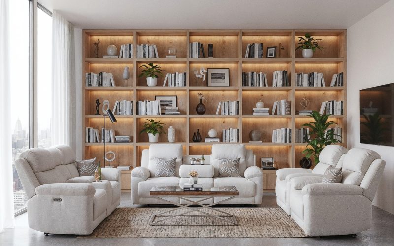 KIA 7 Seater Electric Fabric Recliner Sofa (3+2+1+1)