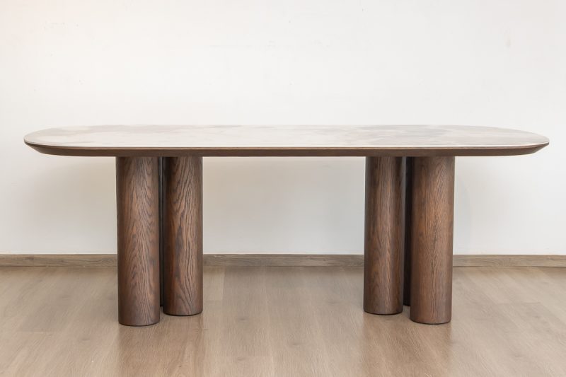enzo 2.1m dining table  + 6 morgan chairs