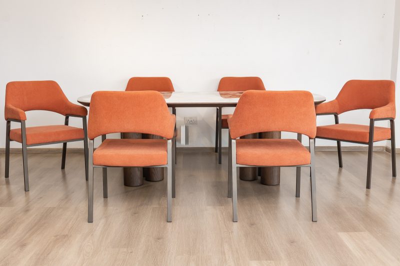 enzo 2.1m dining table  + 6 morgan chairs